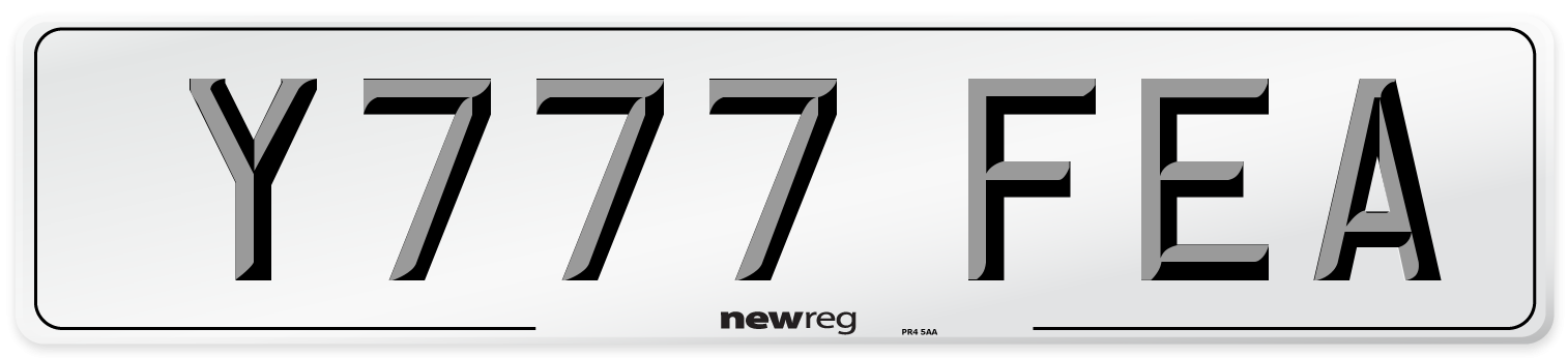 Y777 FEA Number Plate from New Reg